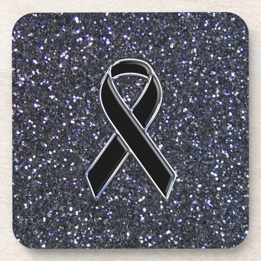 Symbol für das Schwarze Band-Bewusstsein Getränkeuntersetzer (Vorderseite)