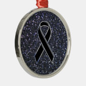 Symbol für das Schwarze Band-Bewusstsein Silbernes Ornament (Rechts)