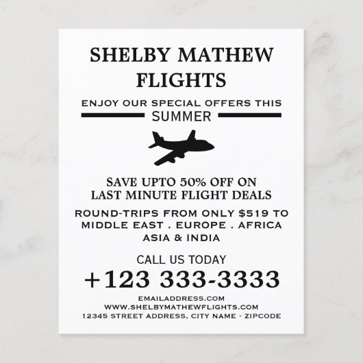 Symbol für das Schwarze Flugzeug, Flyer für Werbun (Vorne)