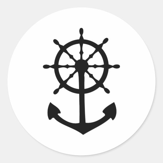 Symbol für das schwarze Lenkrad Runder Aufkleber (Vorderseite)