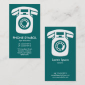 Symbol für das Telefon - Aquamarin grün (00666) Visitenkarte (Vorne/Hinten)
