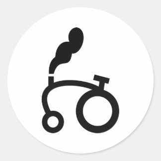 Symbol für das Zeichen der Zugmaschine auf Bauernh Runder Aufkleber