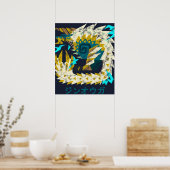 Symbol für das Zinogre-Kanji von Monster Hunter Wo Poster (Küche)