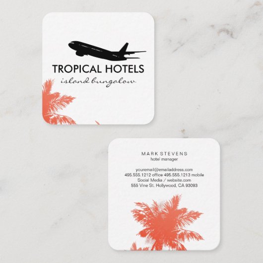 Symbol für den Agent Tropical Island Airplane Quadratische Visitenkarte (Vorne/Hinten)