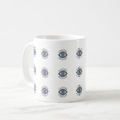Symbol für den Augenschutz des Bösen, blaues Auge Kaffeetasse (Vorderseite Links)