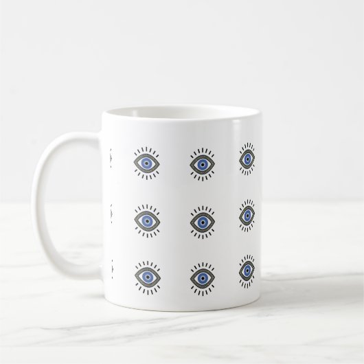Symbol für den Augenschutz des Bösen, blaues Auge Kaffeetasse (Links)