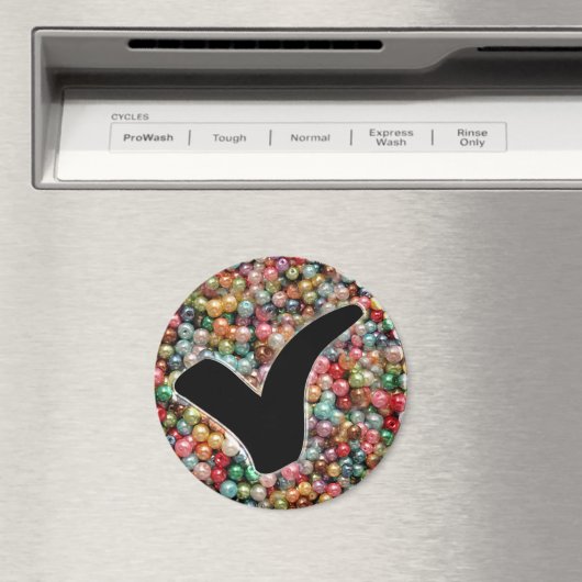 Symbol für den blauen Glitzer Karo schreiben Magnet (In Situ (Geschirrspüler))