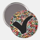 Symbol für den blauen Glitzer Karo schreiben Magnet (Vorderseite/Rückseite)