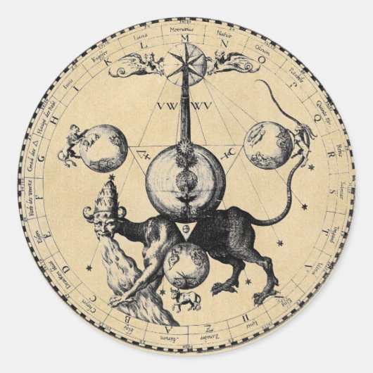 Symbol für den Drachendrache Kabbalah Runder Aufkleber (Vorderseite)