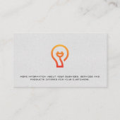 Symbol für den elektrischen Stecker der Glühbirne Visitenkarte (Rückseite)