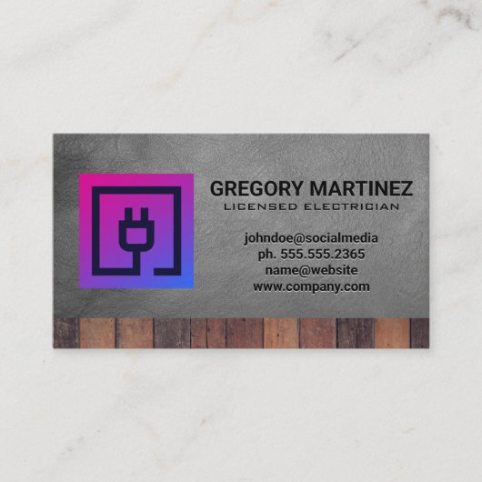 Symbol für den elektrischen Stecker | Hintergrund Visitenkarte (Vorderseite)