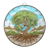 Symbol für den Frieden mit Olivenbaum in einem fre Dartscheibe (vorne)