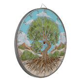 Symbol für den Frieden mit Olivenbaum in einem fre Dartscheibe (Vorderseite Links)