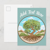 Symbol für den Frieden mit Olivenbaum in einem fre Feiertagspostkarte (Vorne/Hinten)