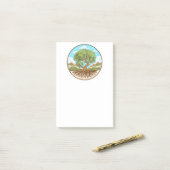 Symbol für den Frieden mit Olivenbaum in einem fre Post-it Klebezettel (Auf Schreibtisch)