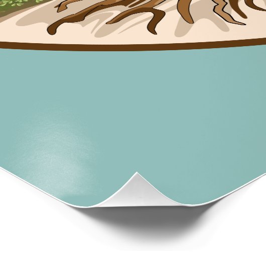 Symbol für den Frieden mit Olivenbaum in einem fre Poster (Ecke)