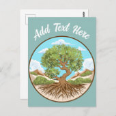 Symbol für den Frieden mit Olivenbaum in einem fre Postkarte (Vorne/Hinten)