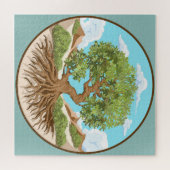 Symbol für den Frieden mit Olivenbaum in einem fre Puzzle (Horizontal)