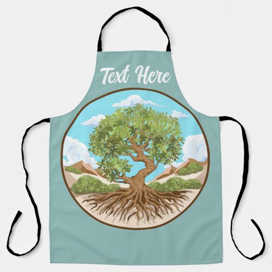 Symbol für den Frieden mit Olivenbaum in einem fre Schürze (Vorderseite)