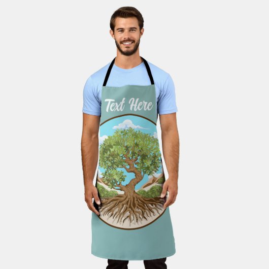 Symbol für den Frieden mit Olivenbaum in einem fre Schürze (Getragen)