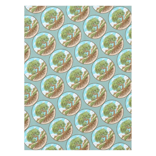 Symbol für den Frieden mit Olivenbaum in einem fre Tischdecke (Vorderseite)