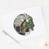 Symbol für den grünen Drachen und den weißen Tiger Runder Aufkleber (Umschlag)