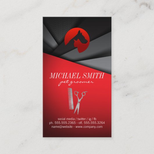 Symbol für den Hund zum Füttern | Futuristischer H Visitenkarte (Vorderseite)