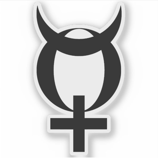 Symbol für den Planeten Merkur (schwarz) Aufkleber (Vorderseite)