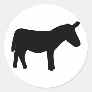 Symbol für den schwarzen Donkey Runder Aufkleber