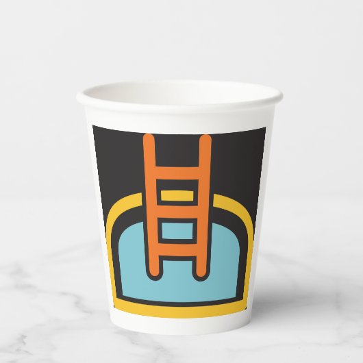 Symbol für den Swimmingpool Pappbecher (Vorderseite)