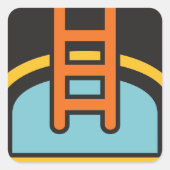 Symbol für den Swimmingpool Quadratischer Aufkleber (Vorderseite)