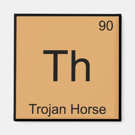 Symbol für den T - Shirt "Trojanisches Pferdechemi Magnet (Vorne)
