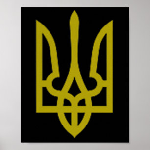 Symbol für den ukrainischen Militärtrident Mittelu Poster