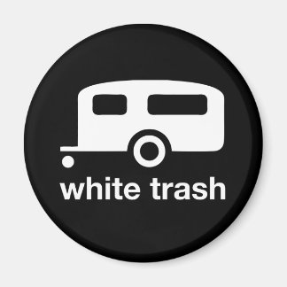 Symbol für den weißen Müllwagen - Anhängerpark Magnet