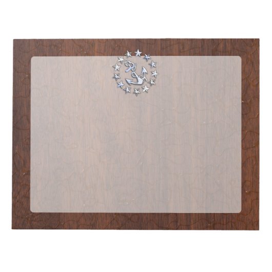 Symbol für die Ankerstars der nautischen Yacht Notizblock (Vorderseite)