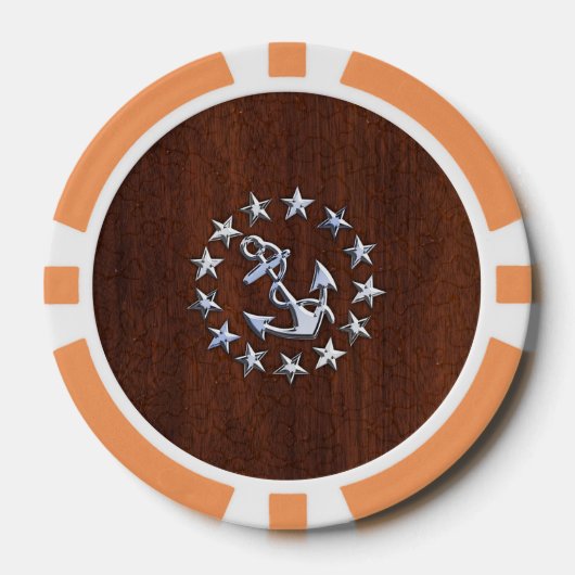 Symbol für die Ankerstars der nautischen Yacht Pokerchips (Vorderseite)