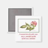 Symbol für die Blume der Rose in Rosa Magnet (Vorderseite/Rückseite)