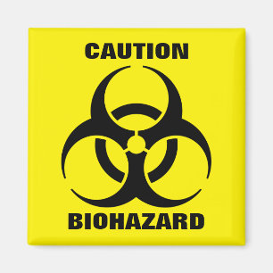 Symbol für die gelbe Biogefährdung Warnzeichen Magnet