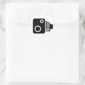 Symbol für die Geschwindigkeitskamera Quadratischer Aufkleber (Tasche)