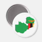 Symbol für die Länderflagge in Sambia Magnet (Vorderseite/Rückseite)