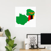 Symbol für die Länderflagge in Sambia Poster (Heimbüro)