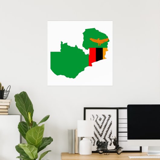 Symbol für die Länderflagge in Sambia Poster (Heimbüro)