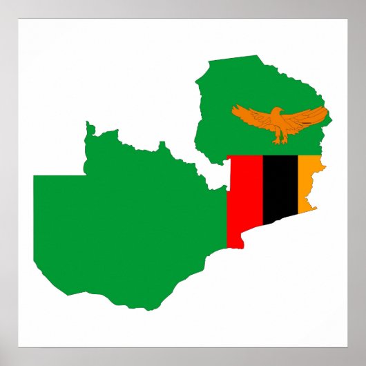Symbol für die Länderflagge in Sambia Poster (Vorne)