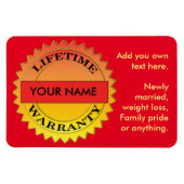 Symbol für die Lebensgarantie Ihr Name-Rect-Netz Magnet (Horizontal)