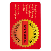 Symbol für die Lebensgarantie Ihr Name-Rect-Netz Magnet (Vertikal)