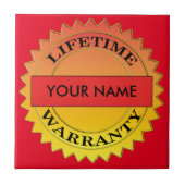 Symbol für die Lebensgarantie Ihres Namens Keramik Fliese (Vorderseite)