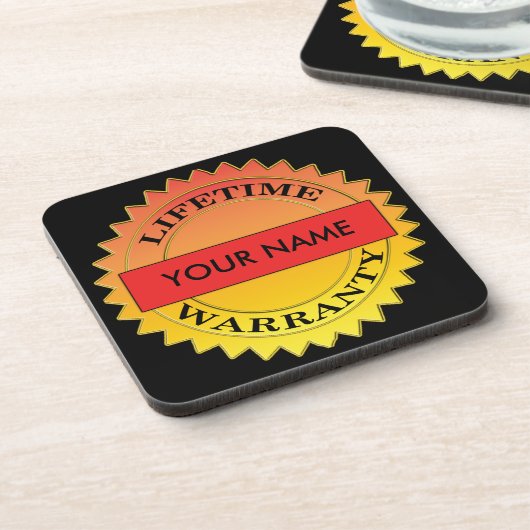 Symbol für die Lebensversicherung Ihr Name Plastic Untersetzer (Linke Seite)