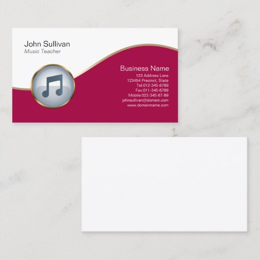 Symbol für die Musiknote der Visitenkarte für Musi (Vorne/Hinten)