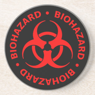 Symbol für die rote Biogefährdung Untersetzer w/