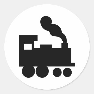 Symbol für die schwarze Eisenbahn Runder Aufkleber